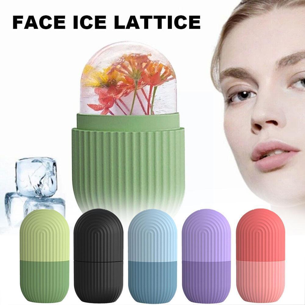 Silicone Face Beauty Ice Tray Mold with Massage Roller