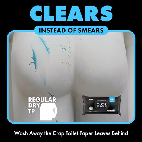 DUDE Wipes - Flushable Wipes - 6 Pack, 288 Wipes - Herbal Relief Extra-Large Wet Wipes - Witch Hazel & Geranium Essential Oils - Septic and Sewer Safe Butt Wipes For Adults