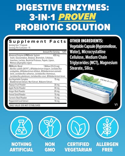 Dude Wipes & Zenwise #2 Bundle - 48 Flushable Wipes and 15 Digestive Enzymes with Probiotics and Prebiotics for Digestive & Gut Health