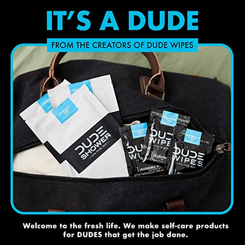 DUDE Wipes - On-The-Go Shower Wipes - 3 Pack, 24 Wipes - Unscented Extra-Large Wipes - Vitamin E & Aloe Full Body Shower Replacement Wipes