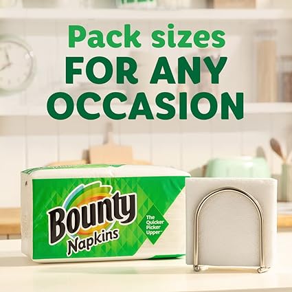 Bounty Paper Napkins, White, 200 Count (Pack of 1)(Packaging May Vary)