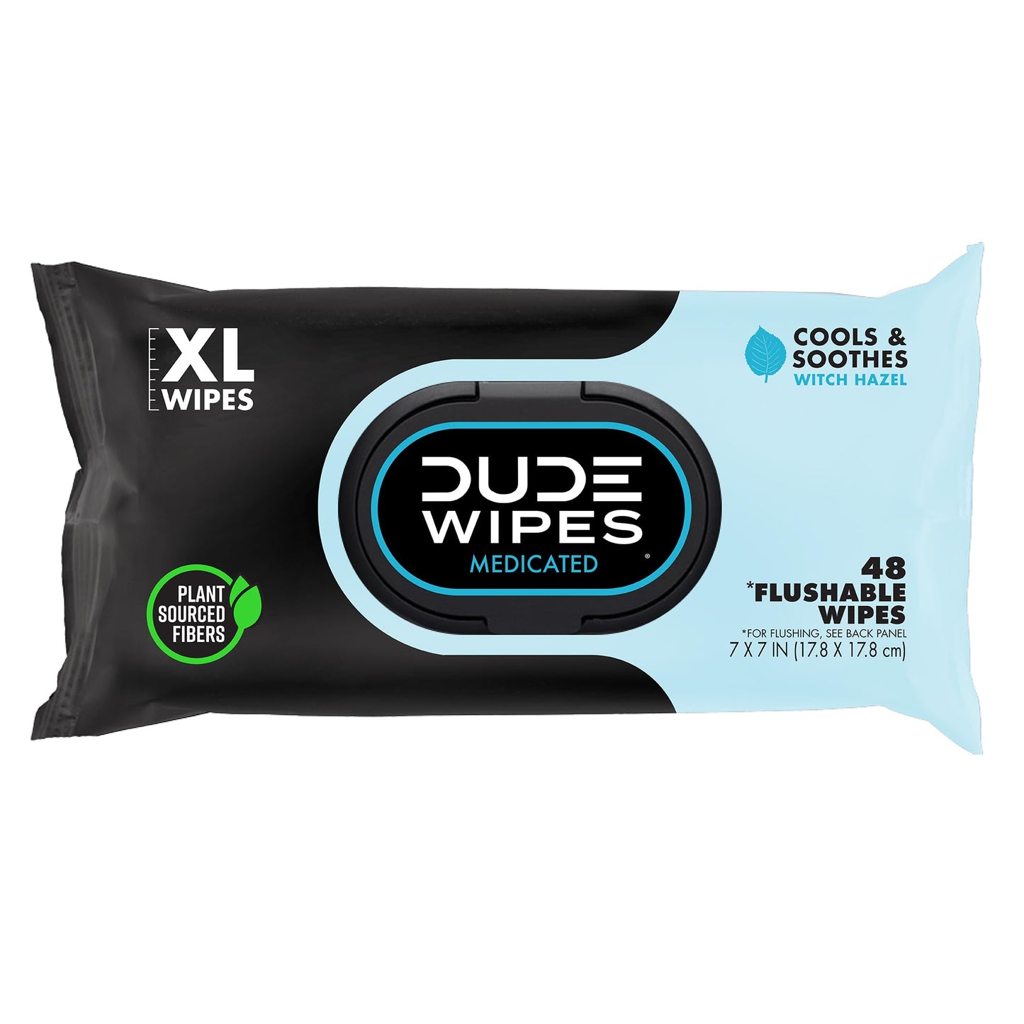 DUDE Wipes - Medicated Flushable Wipes - 3 Pack, 144 Wipes - Unscented Extra-Large Adult Wet Wipes - Medicated Witch Hazel - Septic and Sewer Safe