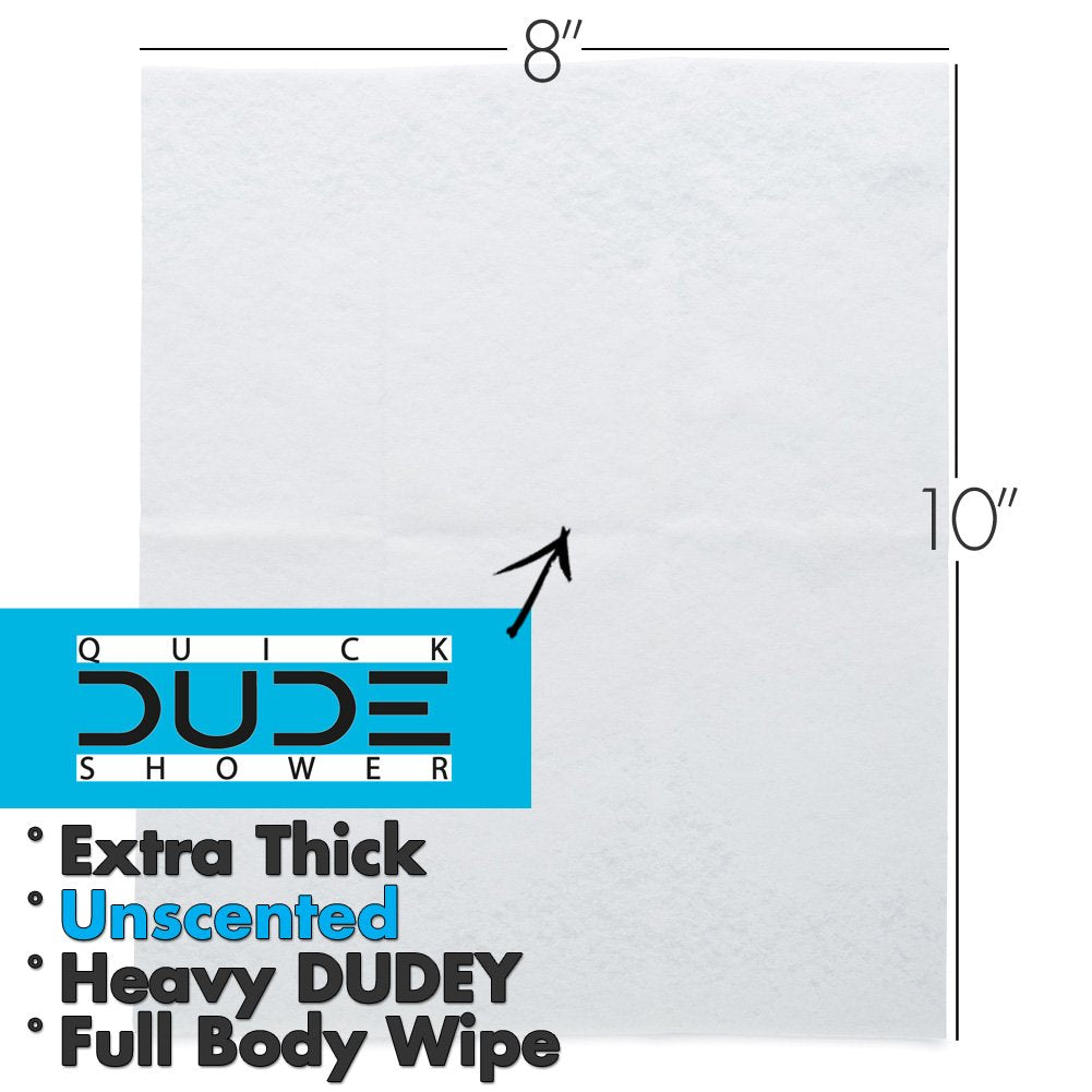 DUDE Wipes - On-The-Go Shower Wipes - 3 Pack, 24 Wipes - Unscented Extra-Large Wipes - Vitamin E & Aloe Full Body Shower Replacement Wipes