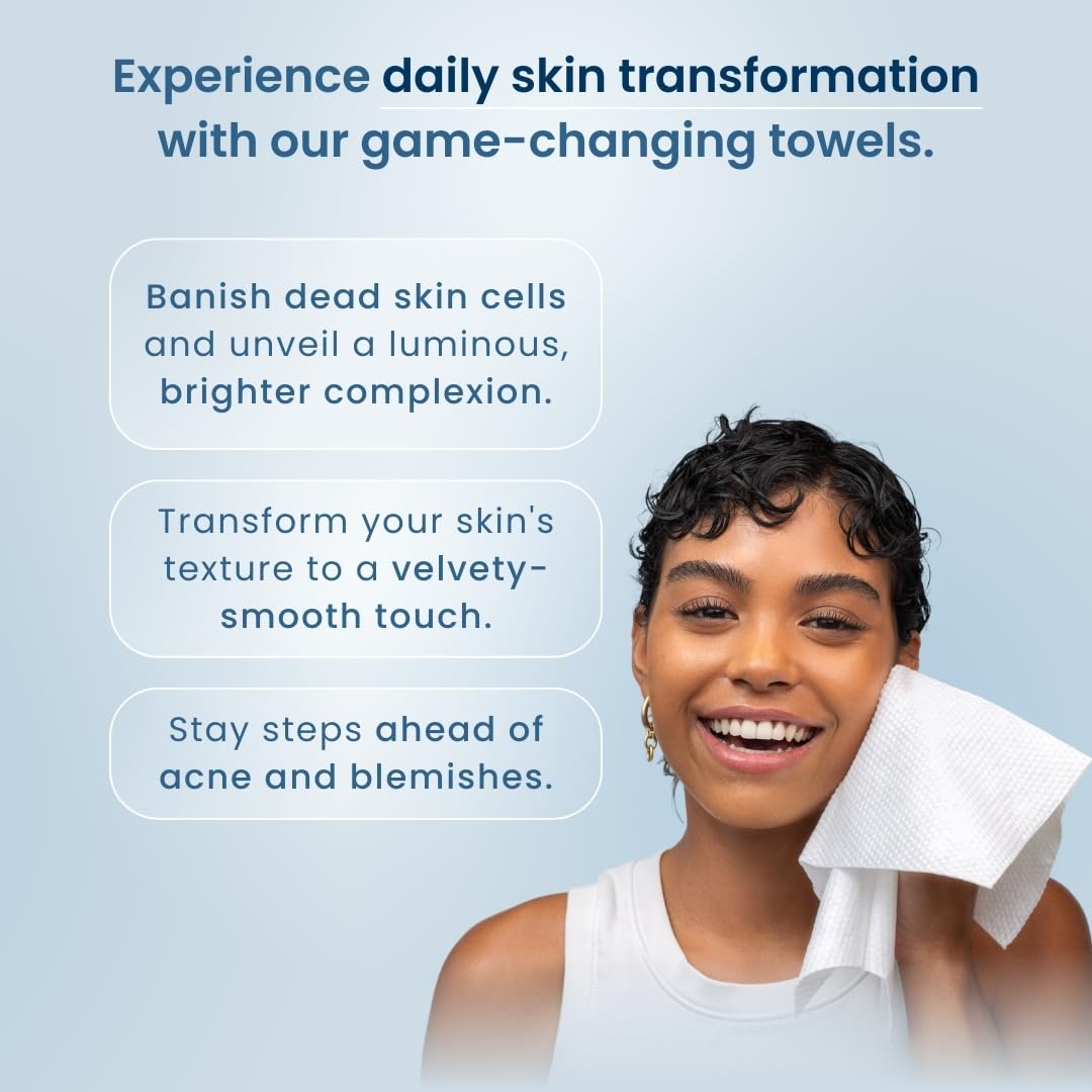 Clean Skin Club Clean Towels XL, USDA Certified 100‪%‬ Biobased Dermatologist Approved Disposable Face Towelette, Facial Washcloth, Makeup Remover Dry Wipes, Ultra Soft, 150 count, 3 pack