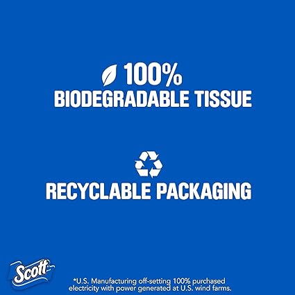 Scott Rapid-Dissolving Toilet Paper, 48 Double Rolls (6 Packs of 8 Rolls), Sustainable, Septic-Safe Toilet Paper/Toilet Tissue