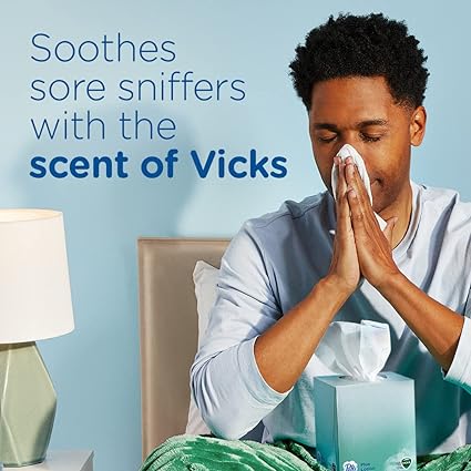 Puffs Plus Lotion with Vicks Facial Tissues, 4 Cubes, 48 Tissues per Box