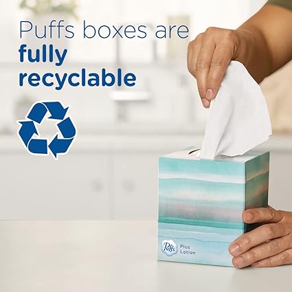 Puffs Plus Lotion Facial Tissues, 10 Cubes, 56 Tissues Per Box