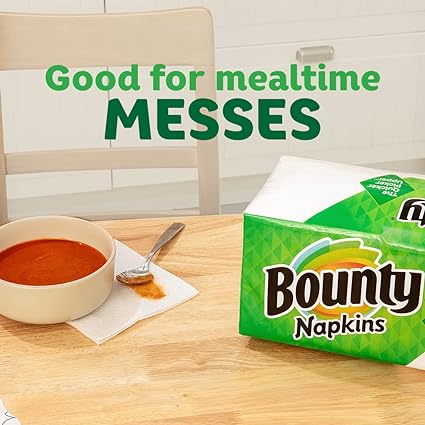 Bounty Paper Napkins, White, 200 Count (Pack of 1)(Packaging May Vary)