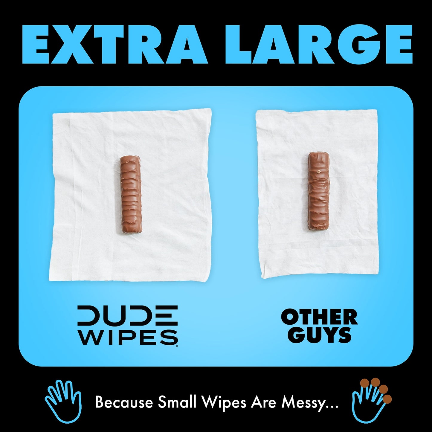 DUDE Wipes Unscented XL Flushable Wipes, 2 Flip-Top Packs, 48 Wipes per Pack, 96 Total Wipes