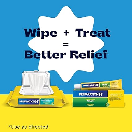 Preparation H Hemorrhoid Flushable Wipes with Witch Hazel for Skin Irritation Relief - 48 Count (Pack of 4)