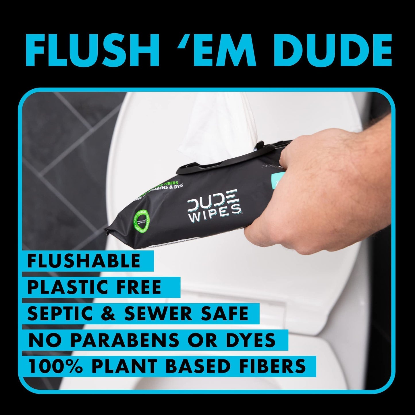 DUDE Wipes - Flushable Wipes - 6 Pack, 288 Wipes - Shea BUTTer Smooth Extra-Large Adult Wet Wipes - Vitamin-E & Aloe - Septic and Sewer Safe