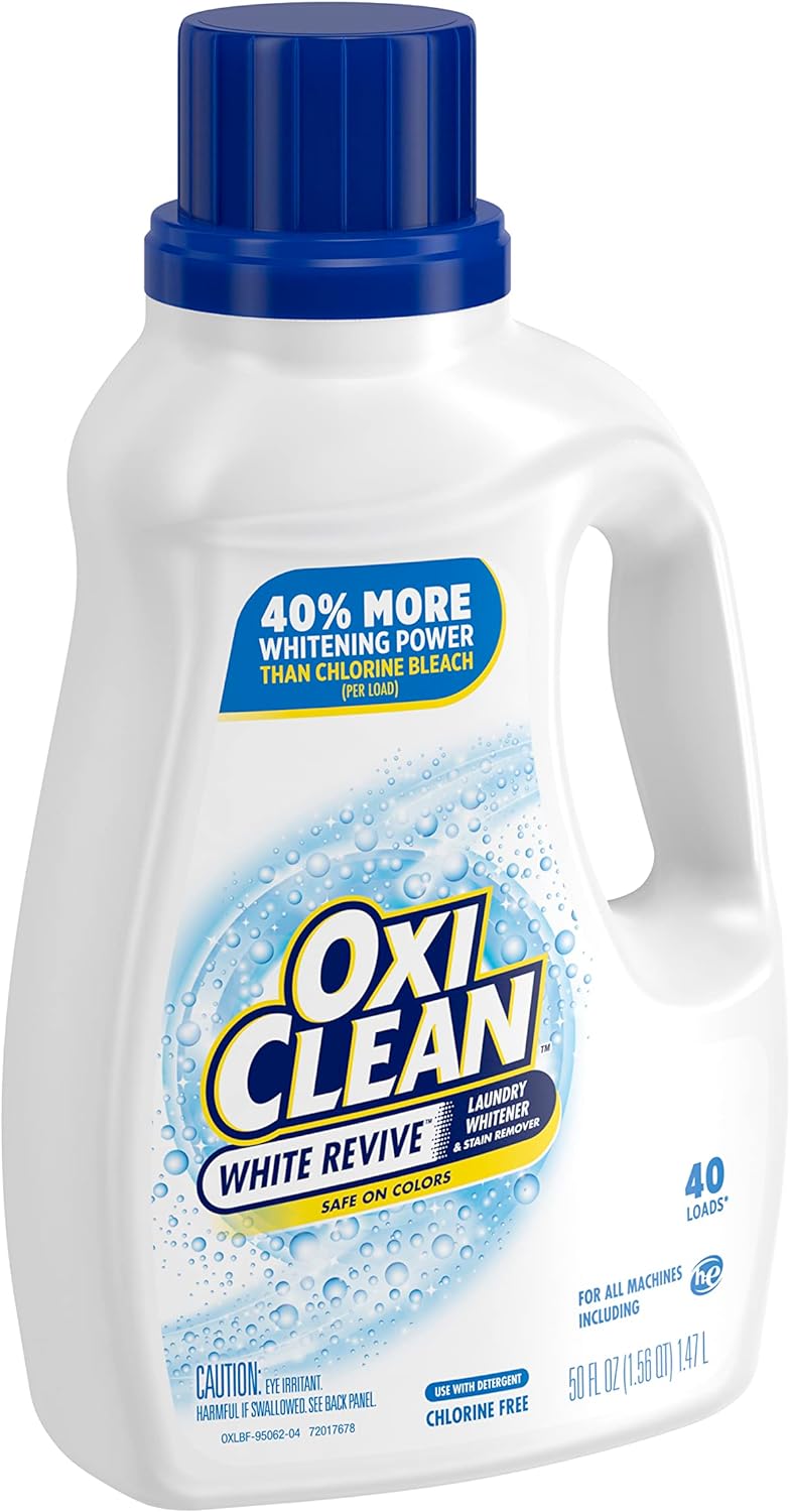 OxiClean White Revive Laundry Whitener and Stain Remover Liquid, 50 fl oz