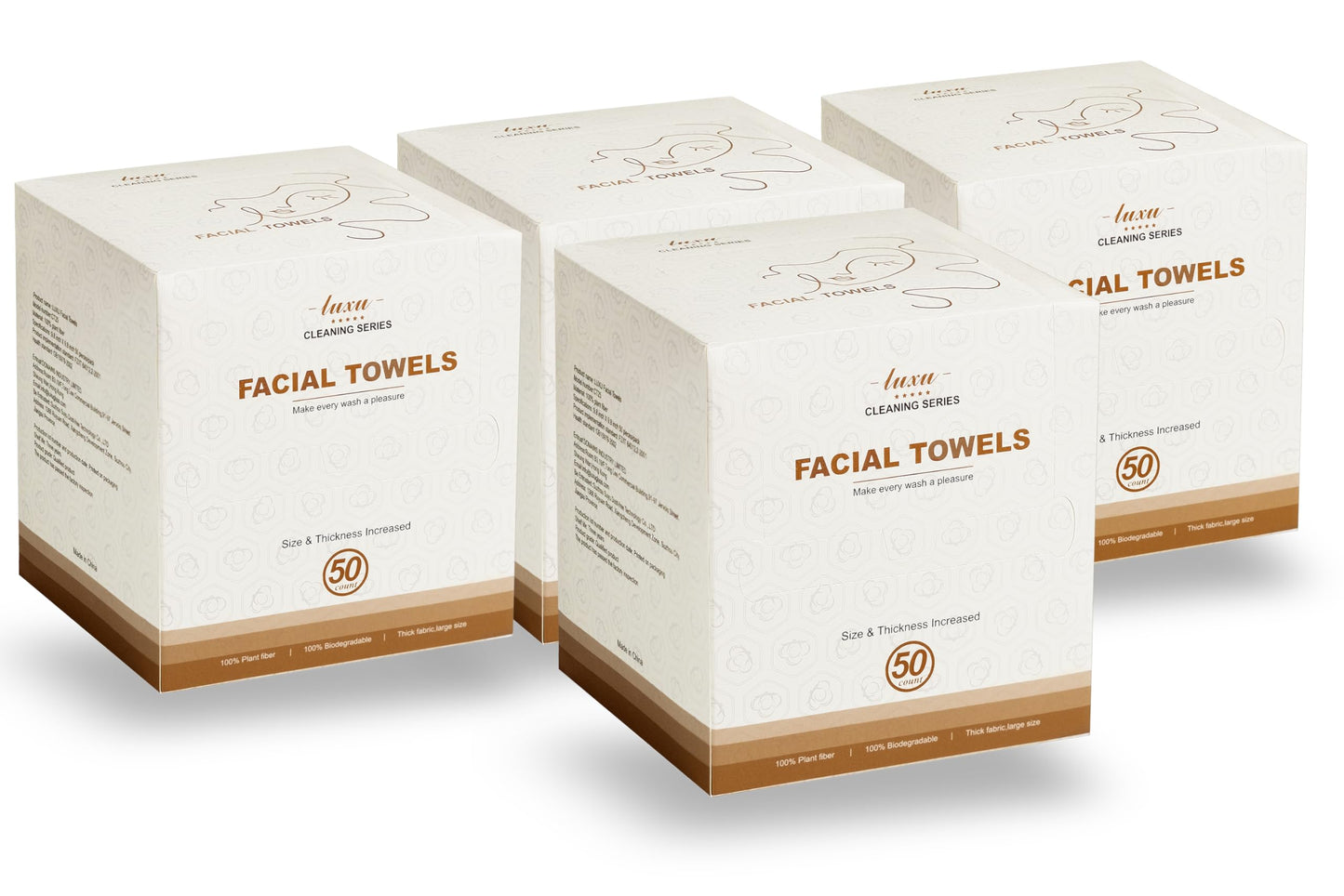 Disposable Face Towel,Biodegradable Facial Towels,Extra Thick Soft Large Clean Facial Towels Plant Fiber Facial Washcloth Dry Wipes for Sensitive Skin,Travel,Makeup Remover-50 Count