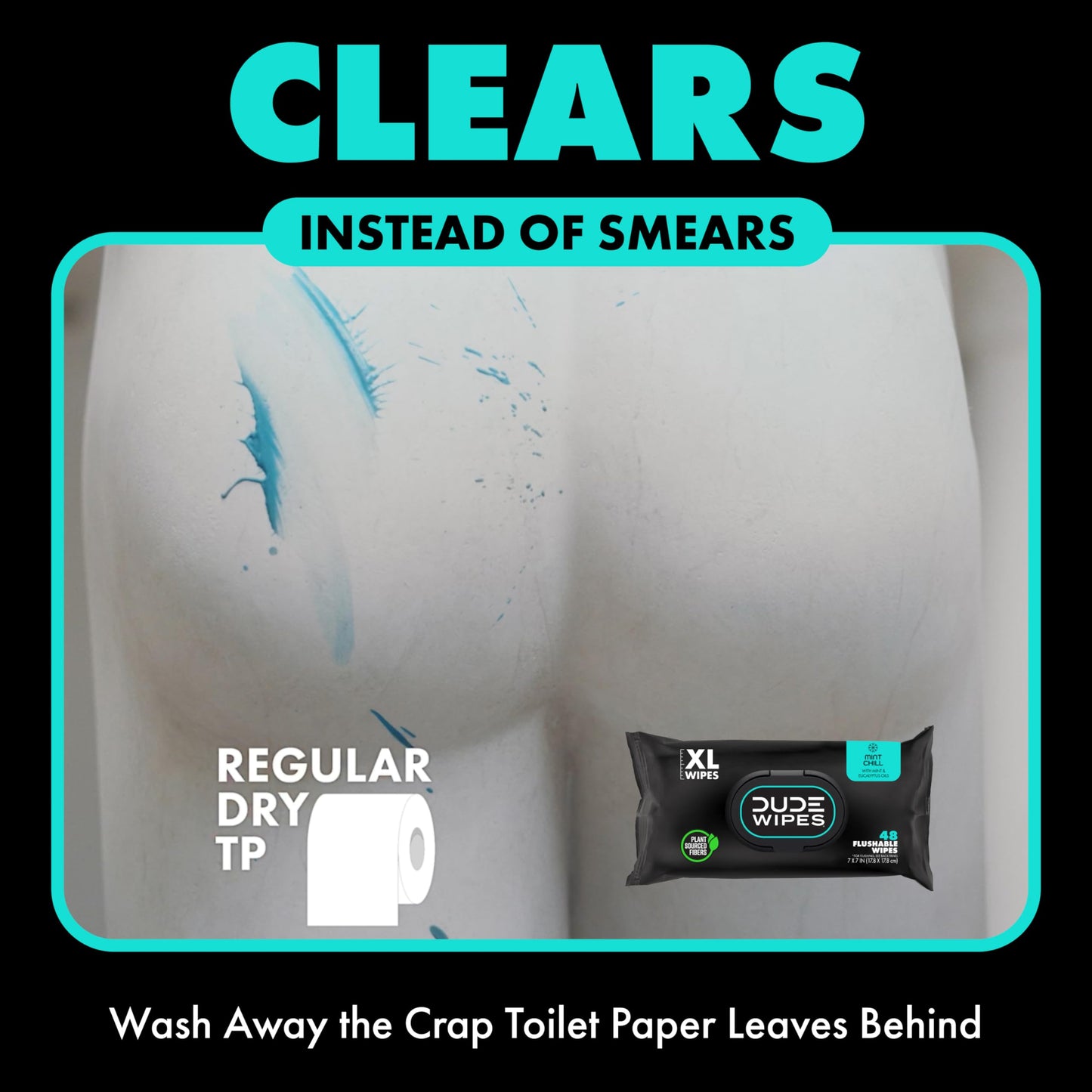 DUDE Wipes - Flushable Wipes Travel Pack - 6 Pack, 108 Wipes - Mint Chill Extra-Large Adult Wet Wipes - Vitamin-E, Aloe Vera, Eucalyptus, and Tea Tree Oils - Septic and Sewer Safe Butt Wipes