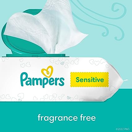 Pampers Sensitive Water Based Hypoallergenic and Unscented Baby Wipes, 504 count (Packaging May Vary)