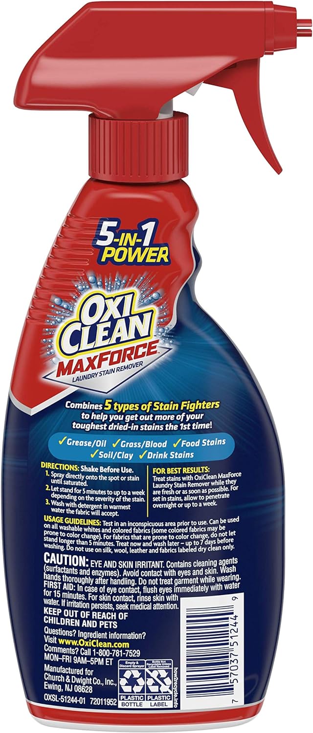 OxiClean Max Force Laundry Stain Remover Spray, 12 Fl. Oz, 3-Pack