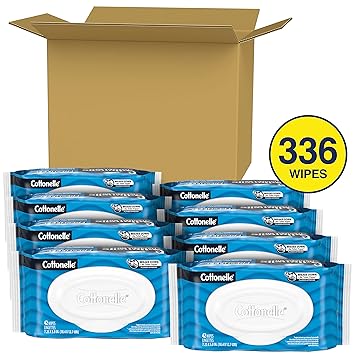 Cottonelle Freshfeel Flushable Wet Wipes, Adult Wet Wipes, 42 Wipes per Pack (8 Packs of 42) (336 Total Flushable Wipes)