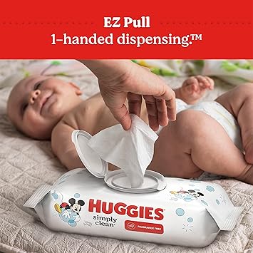 Huggies Simply Clean Fragrance-Free Baby Wipes, 64 Count (Pack of 11) (704 Wipes Total)