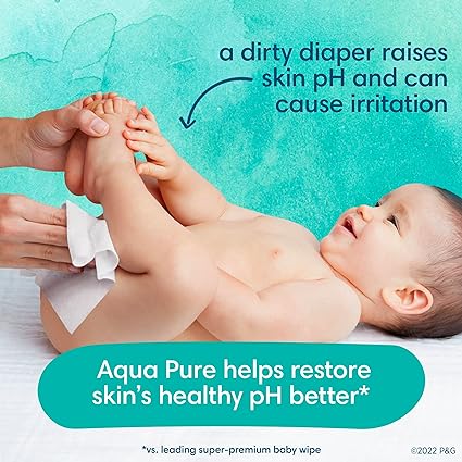 Pampers Aqua Pure 99% Water Sensitive Baby Wipes - 672 Count