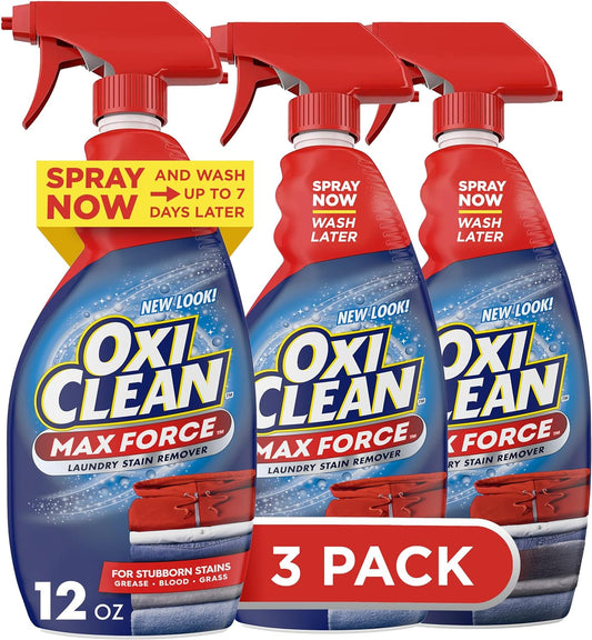 OxiClean Max Force Laundry Stain Remover Spray, 12 Fl. Oz, 3-Pack