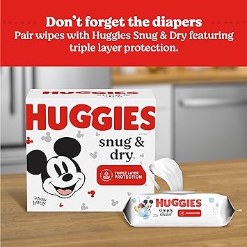 Huggies Simply Clean Fragrance-Free Baby Wipes, 64 Count (Pack of 11) (704 Wipes Total)