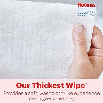 Huggies 99% Pure Water Baby Wipes, Unscented, 9 flip-top packs (504 Wipes Total)