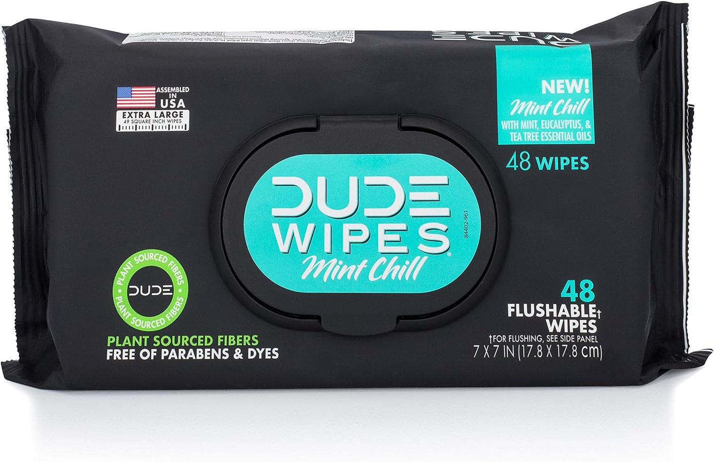 DUDE Wipes - Flushable Wipes with On-The-Go Flushable Wipes - 48 Dispenser Wipes + 30 Individually Wrapped Wipes - Mint Chill Adult Wet Wipes with Eucalyptus & Tea Tree Oil - Septic and Sewer Safe