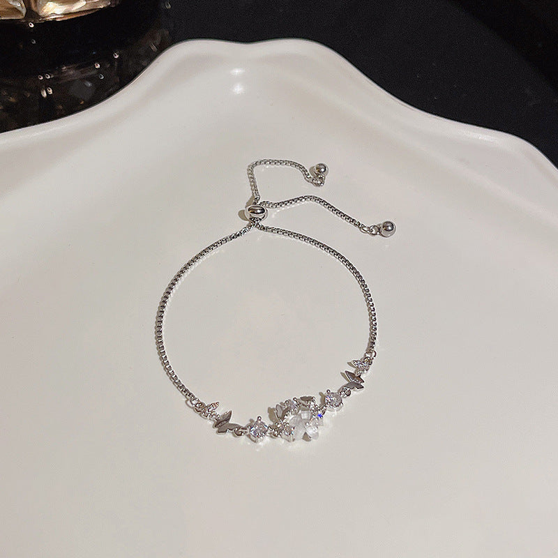 Zircon Flower Pearl Bracelet