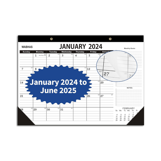 Desk Calendar-Calendar 2024-2025-18 Months-January 2024-June 2025
