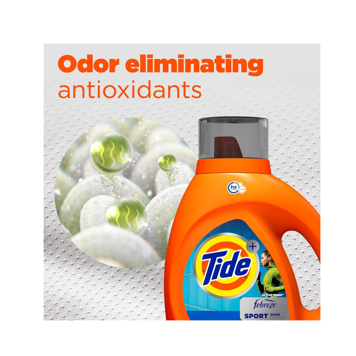 Tide Plus Febreze Sport Odor Defense HE Turbo Clean Liquid Laundry Detergent, 105 fl oz, 74 loads