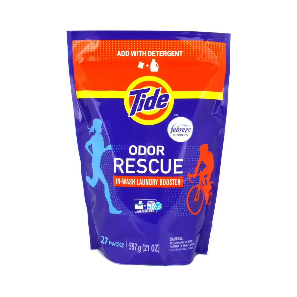 Tide Odor Rescue In-Wash Laundry Booster Pacs, 27 Count per pack, 21 Ounce