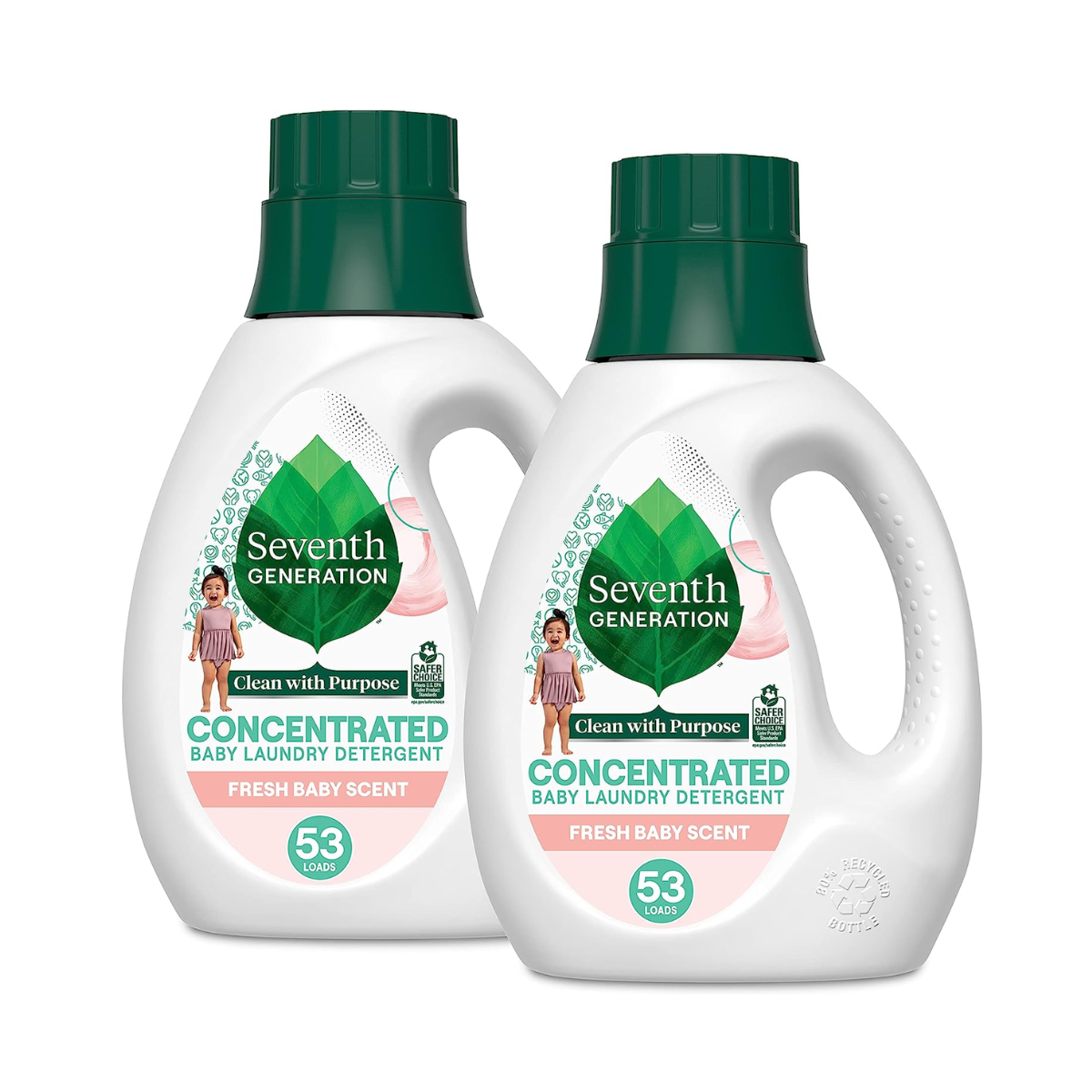 Seventh Generation Concentrated Baby Laundry Detergent, Fresh Scent, 40 Fl Oz, Pack of 2