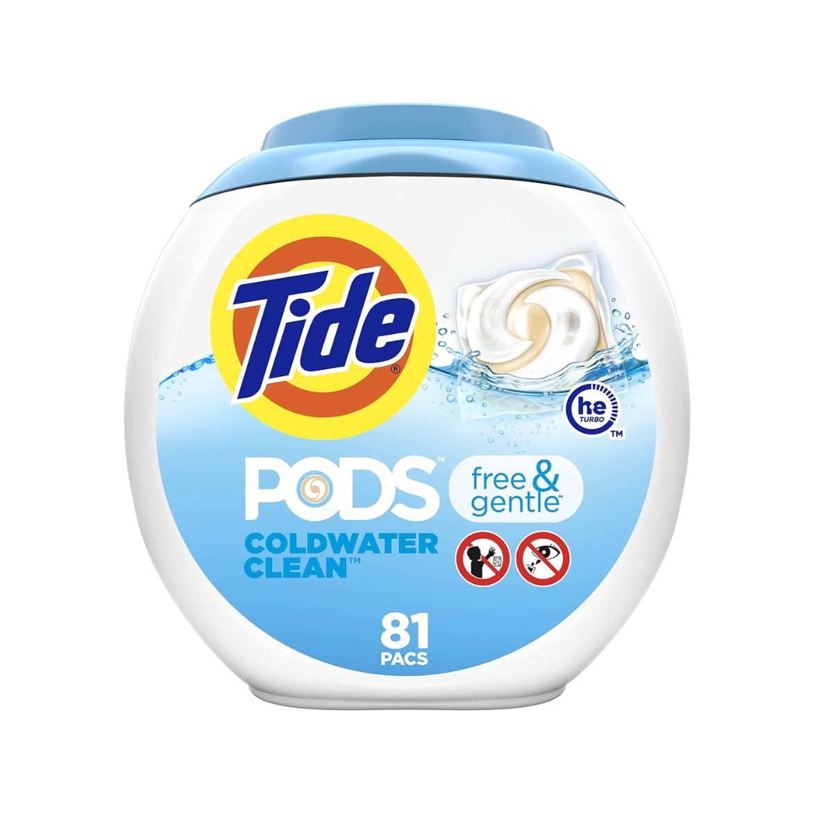 Tide Laundry Detergent Pods, Free & Gentle, 81 Count (Pack of 1)