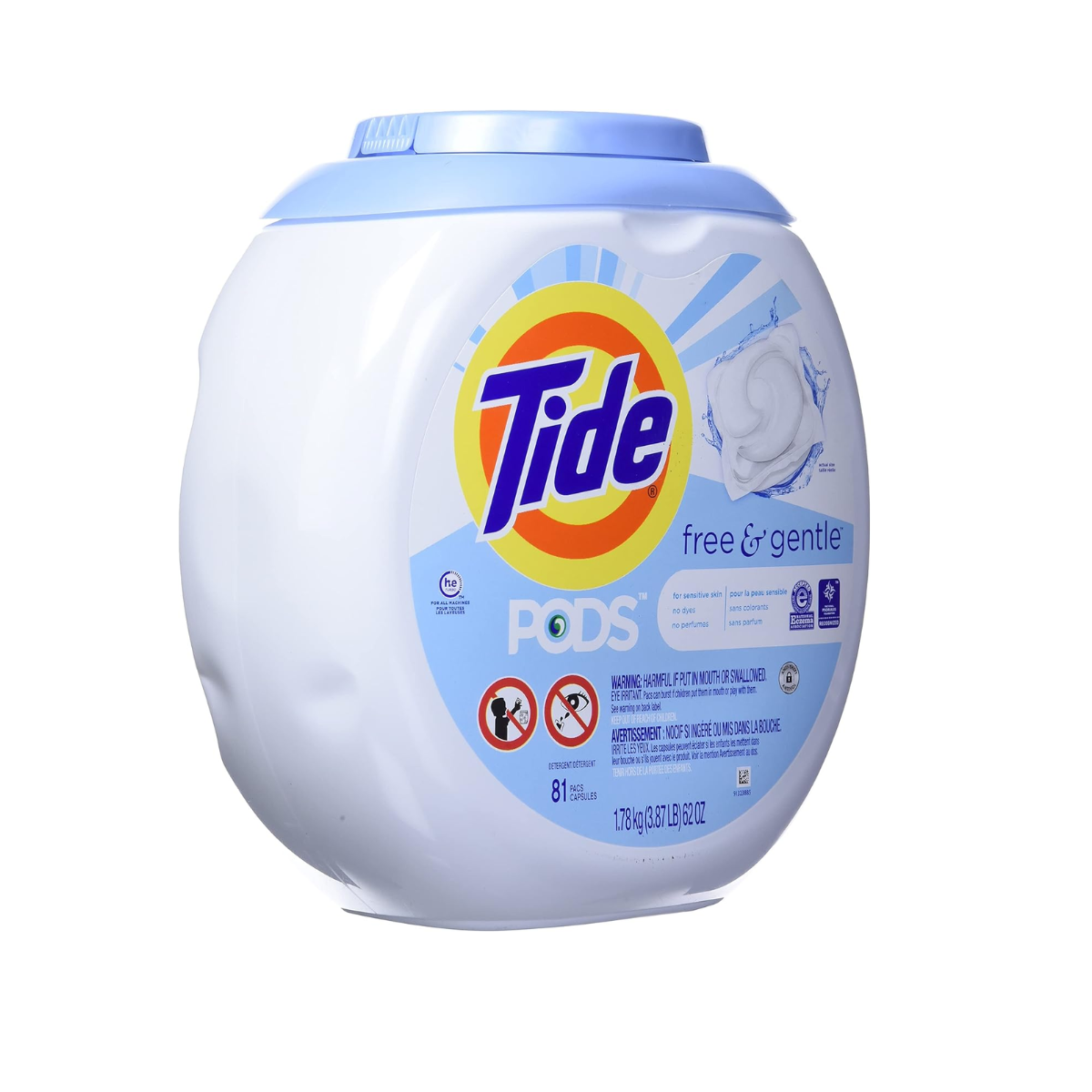 Tide Laundry Detergent Pods, Free & Gentle, 81 Count (Pack of 1)