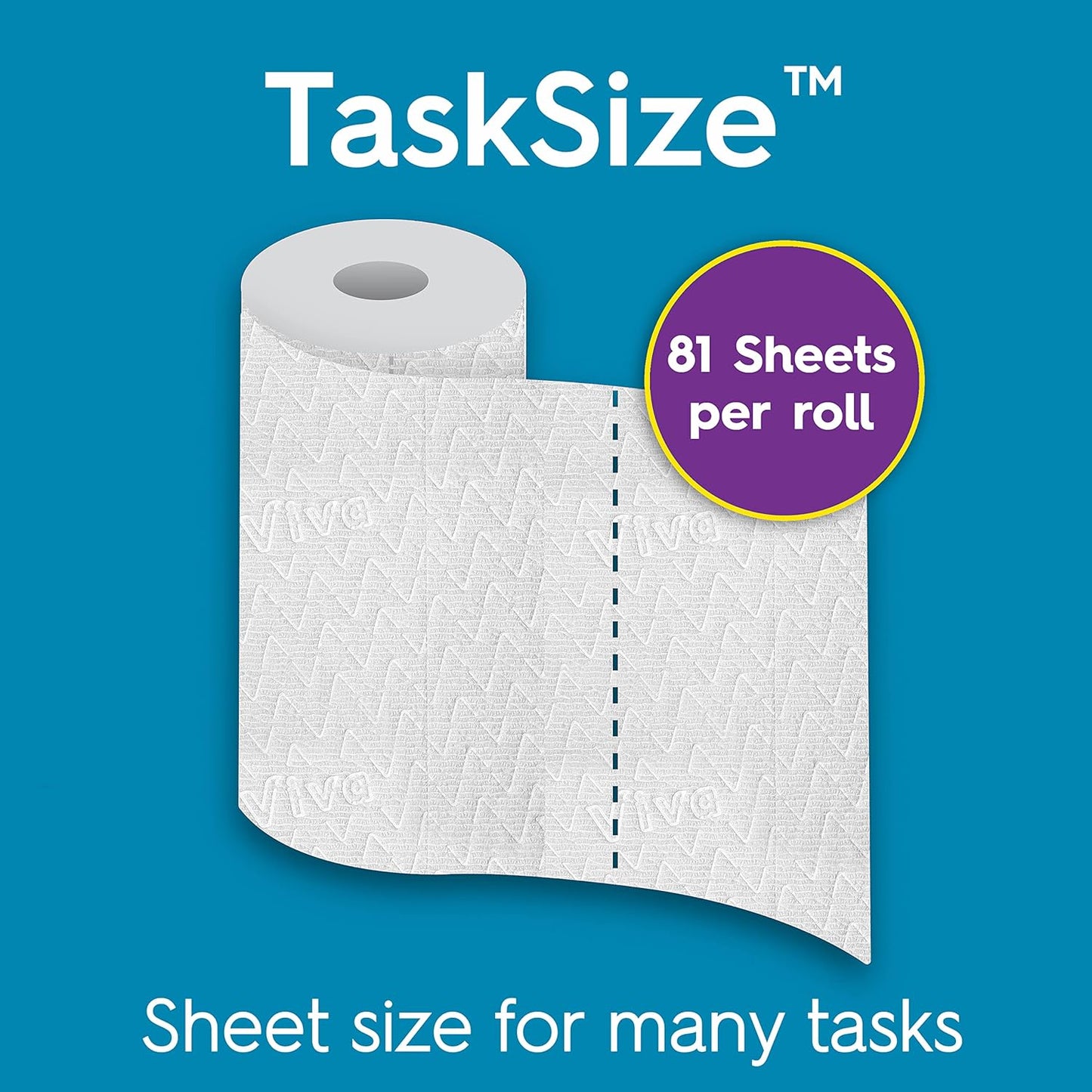 Viva Multi-Surface Cloth Paper Towels, Task Size - 12 Super Rolls (2 Packs of 6) - 81 Sheets Per Roll